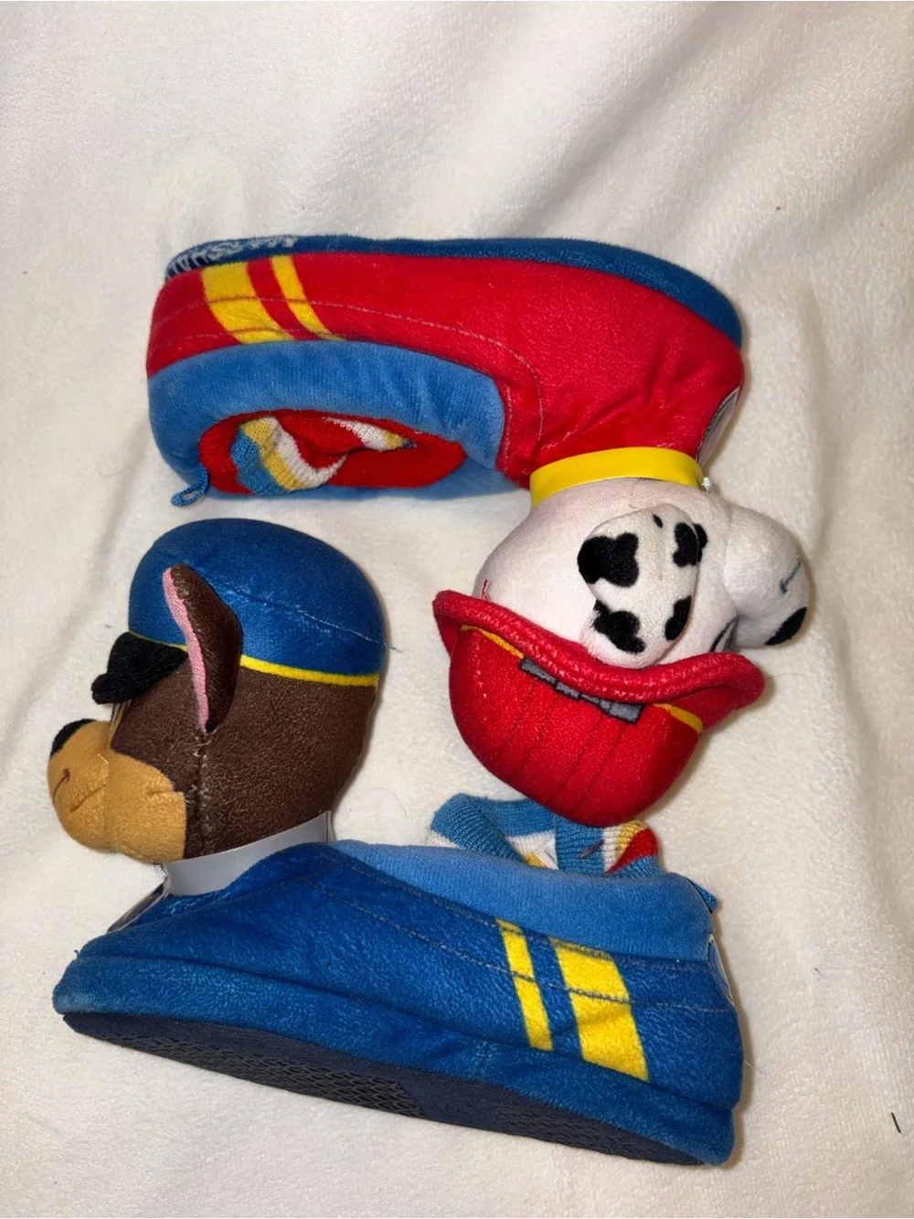 Paw Patrol Plush Character Slippers in Blue and Red boy size 7/8